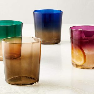 Marta Ombre Amber Double Old-Fashioned Glass by Azeeza
