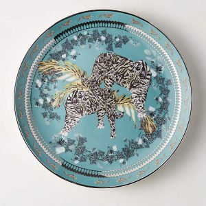 Loki Turquoise Tiger Dessert Plate